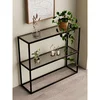 Hanah Home komoda Oskar, 80 cm, crna / providno staklo