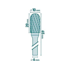 Extol Industrial Rezalnik (8703724) carbide milling cutter, cylindrical with ball nose, dia. 10x20mm/shank 6mm, medium cut (double-cut)