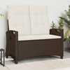 vidaXL Vrtna klop Rjava in krem 105 x 60 x 112 cm Jeklo in poliestren