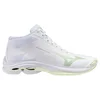 Mizuno patike Wave Lightning Pro Mid za žene, bele sa zelenim