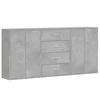 Vidaxl Komoda 3 kosi betonsko siva 60x31x84 cm inženirski les