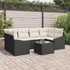 Set sofe 7 kom. Crna i Krema poliratan 234 x 123,5 x 85 cm