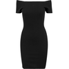 Womens Dress Off Shoulder Rib - Black