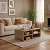 Hanah Home klub sto Rovel, 80,3 cm, prirodno drvo