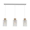 Luster na sajli MADERA 3xE27/60W/230V bela/drvo