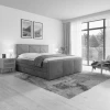 Livetastic BOXSPRING POSTELJA 180 cm  x 200 cm , leseni material svetlo siva