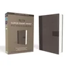 NIV, Super Giant Print Reference Bible, Giant Print, Imitation Leather, Gray, Red Letter Edition