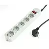 GEMBIRD - Surge Protection Power strip, 5 sockets, 3m, 16A Automatic Circuit Breaker, Power Switch, Grey