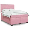 vidaXL vidaXL Box spring postelja z vzmetnico roza 160x200 cm žamet, (21304470)
