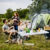 Costway Prenosna zložljiva kamping miza 120 cm s 3-nivojsko nastavitvijo višine nosilnost 150 kg