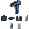 Bosch Akumulatorska vibraciona bušilica-odvrtač GSB 12V-30 + 39-delni set pribora Torba 2x2.0Ah 06019G9101