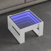 Stolić s beskonačnim LED svjetlima bijeli 50x53x30 cm