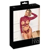 Abierta Fina Red Lace Set with Removable Chains, Size M OAF048B