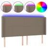 Vidaxl LED posteljno vzglavje taupe 183x16x118/128 cm blago