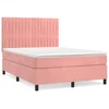 Vidaxl Box spring postelja z vzmetnico roza 140x190 cm žamet