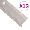 Rubnjaci za stepenice L-oblika 15 kom aluminijski 100 cm bež