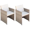 vidaXL Jedilni stol 2 kosa sive in bež barve 52x56x85 cm poli ratan