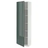 METOD Visoki element s policama, bela/Kallarp tamna sivozelena visokog sjaja, 60x37x200 cm