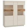 Vitrine Lightning Eichefarben/kaschmir B: 125 Cm