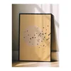 WallXpert uramljena slika 115224, jato ptica ispred svetlog sunca na oker pozadini, 30 x 40 cm, crni ram