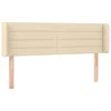 Vidaxl Vzglavje z ušesi krem 147x16x78/88 cm blago