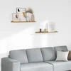 Polica na zidu Zidne 2 pcs Bež 80 x 9 x 3 cm Konstruirano drvo