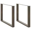 Noge za blagovaonski stol U-oblik 2 kom Prirodni čelik 100 x (72-73) cm Čelik