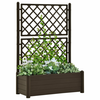 Vrtna sadilica s rešetkom 100 x 43 x 142 cm PP boja kave