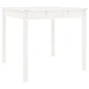 Vidaxl Vrtna miza bela 82,5x82,5x76 cm trdna borovina