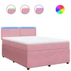 vidaXL vidaXL Box spring postelja z vzmetnico roza 140x190 cm žamet, (21307735)