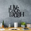 Opviq Zidna dekoracija Live Love Laugh, 40x49 cm 2 mm, Crna
