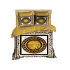 3D3 Crno Zlatno Belo Super King Posteljina Set