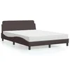 Krevet s madracem Dover tamnosmeđi 140 x 190 cm od tkanine