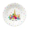 Okrogli papirnati krožniki Unicorn Party 18 cm 8 kosov