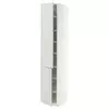 METOD Visoki element s policama/2 vrata, bela/Aspudden svetlosiva, 40x60x220 cm