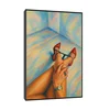 Canvas Slika na platnu Devojka u crvenim štiklama 40x60cm, Sa ramom, Crni