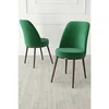Hanah Home set trpezarijskih stolica Jaxe 2 kom, smaragdno zelena tkanina Babyface, braon metalne noge