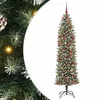 Umjetno vitko božićno drvce s stalakom Zelena i bijela 180 cm