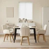 Okretne blagovaonske stolice 4 pcs Bouclé Krem 54 x 58 x 87 cm