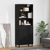 Highboard 2 pcs Crni hrast 69,5 x 34 x 180 cm Konstruirano drvo