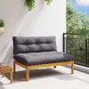 vidaXL Srednji kavč Naravna in temno siva 120 x 80 x 82 cm