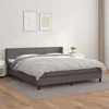Krevet s oprugama i madracem sivi 180 x 200 cm od umjetne kože