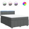 Vidaxl Box spring postelja z vzmetnico temno siva 140x200 cm blago