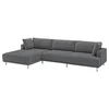 UPPAKRA Modularna sofa s 4,5 sedišta, s lenjivcem, levo/Johanneshov tamnosiva