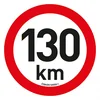Speed limit sticker 130 km/h (20 cm)