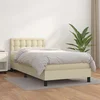 Krevet s oprugama i madracem krem 90 x 190 cm od umjetne kože