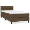 Vidaxl Box spring postelja z vzmetnico temno rjav 90x190 cm blago