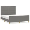 Vidaxl Posteljni okvir brez vzmetnice temno siv 140x190 cm blago
