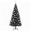 Božićno drvce s 300 LED svjetlima s stalakom Crna 180 cm PVC