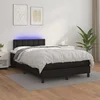 Krevet box spring s madracem LED crni 120x200cm od umjetne kože